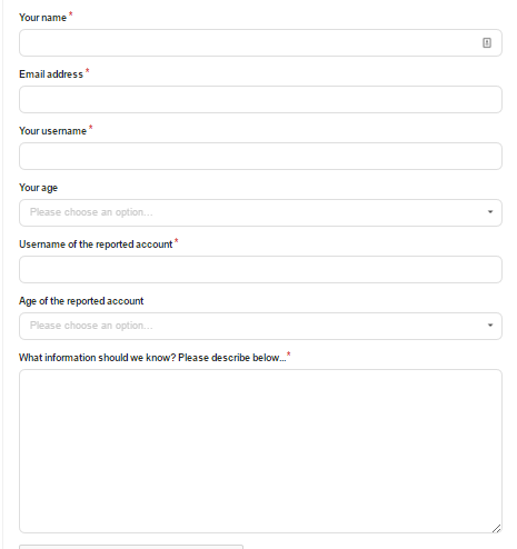 Snapchat Support Form