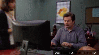 Ron Swanson Throws Computer in the Trash