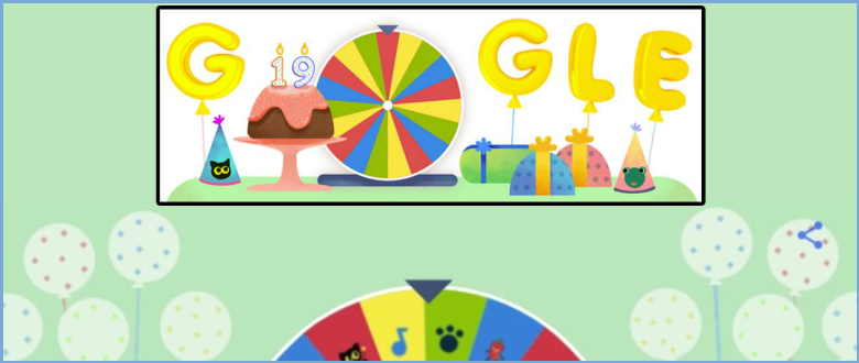 Google Doodle 19th Birthday Spinner Game - How To Play